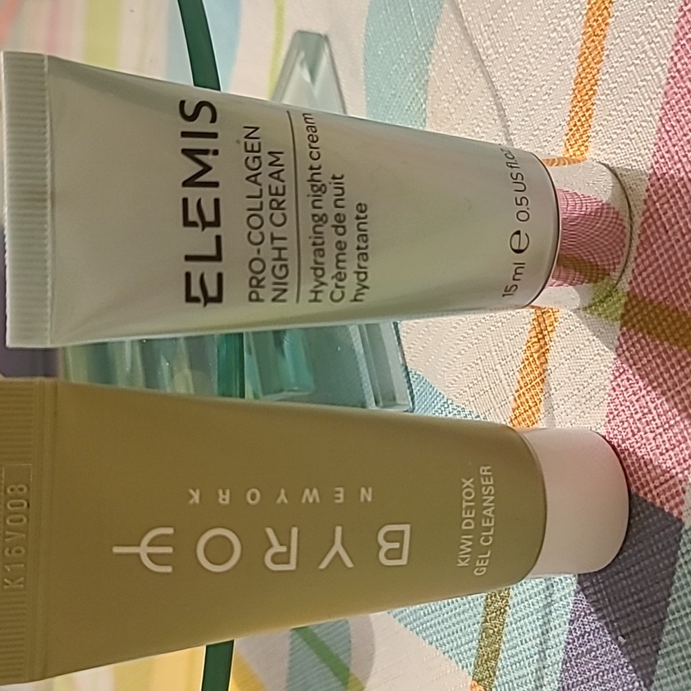 Gel cleanser and night cream